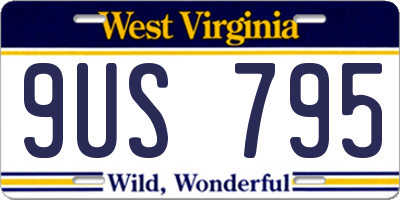 WV license plate 9US795