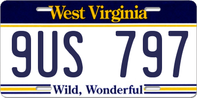 WV license plate 9US797