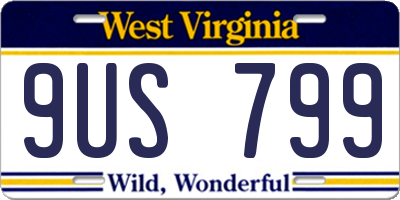 WV license plate 9US799