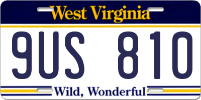 WV license plate 9US810