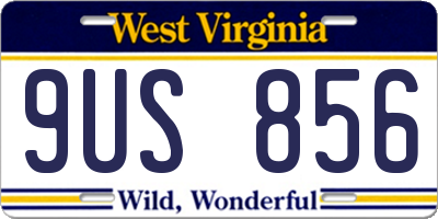 WV license plate 9US856