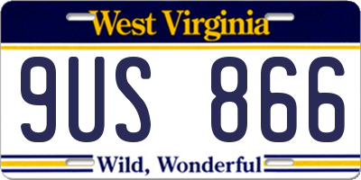 WV license plate 9US866