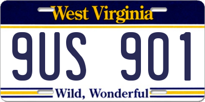 WV license plate 9US901