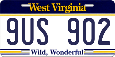 WV license plate 9US902