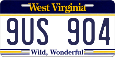 WV license plate 9US904