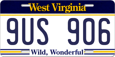 WV license plate 9US906