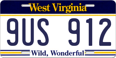 WV license plate 9US912