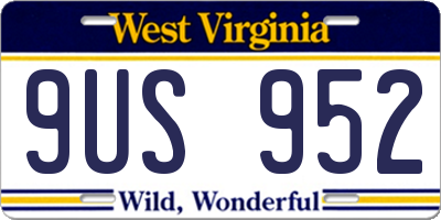 WV license plate 9US952