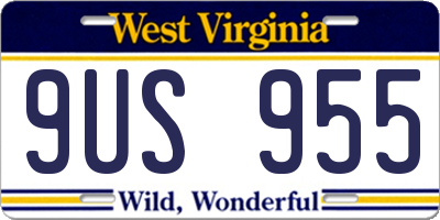 WV license plate 9US955