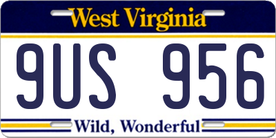 WV license plate 9US956