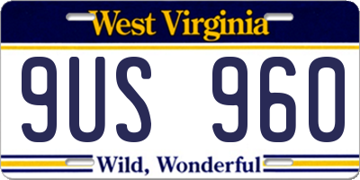WV license plate 9US960