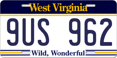 WV license plate 9US962