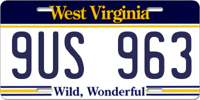 WV license plate 9US963