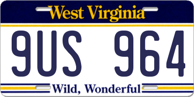 WV license plate 9US964