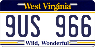 WV license plate 9US966