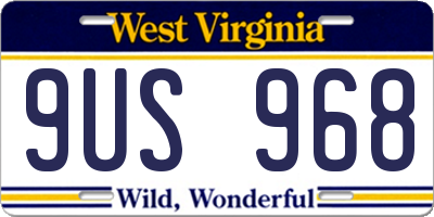 WV license plate 9US968