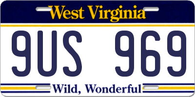 WV license plate 9US969