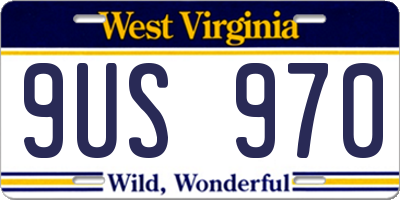 WV license plate 9US970