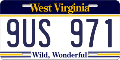 WV license plate 9US971