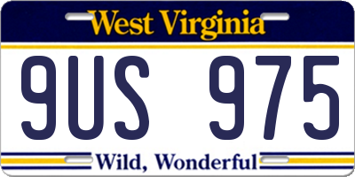WV license plate 9US975