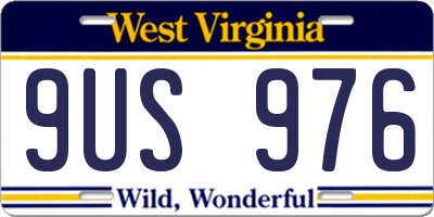 WV license plate 9US976