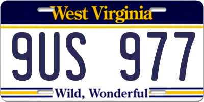 WV license plate 9US977