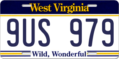 WV license plate 9US979