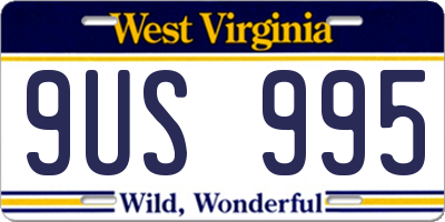 WV license plate 9US995