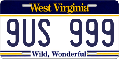 WV license plate 9US999