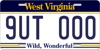 WV license plate 9UT000