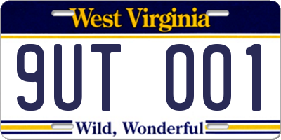 WV license plate 9UT001