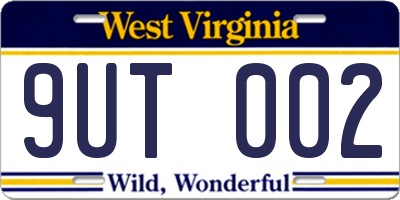 WV license plate 9UT002