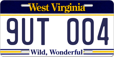 WV license plate 9UT004