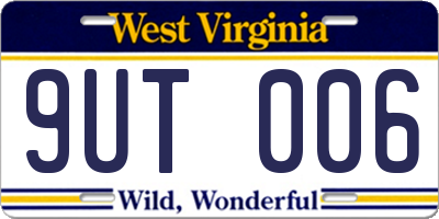 WV license plate 9UT006