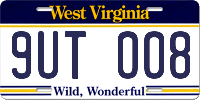 WV license plate 9UT008
