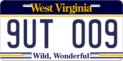 WV license plate 9UT009