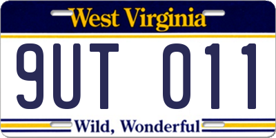 WV license plate 9UT011