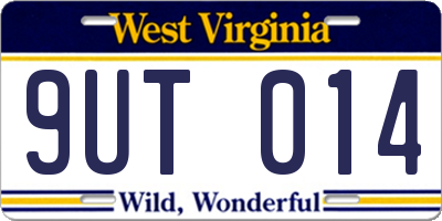 WV license plate 9UT014