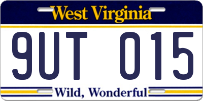 WV license plate 9UT015