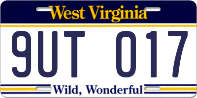 WV license plate 9UT017