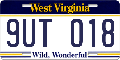 WV license plate 9UT018