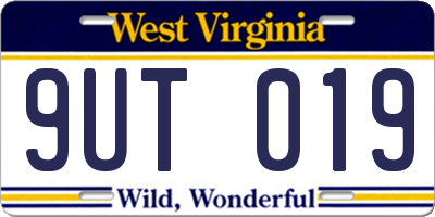 WV license plate 9UT019