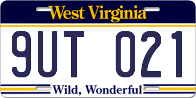 WV license plate 9UT021