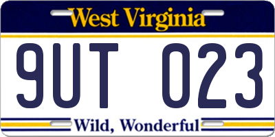 WV license plate 9UT023
