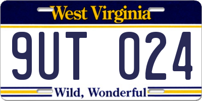 WV license plate 9UT024