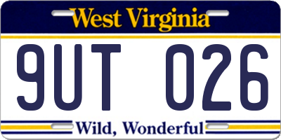WV license plate 9UT026