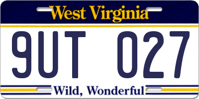 WV license plate 9UT027