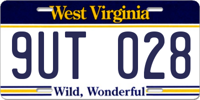 WV license plate 9UT028
