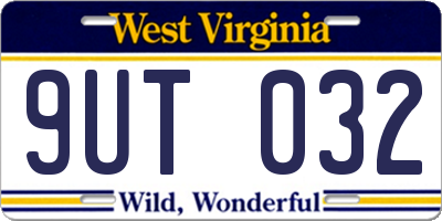 WV license plate 9UT032
