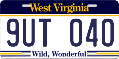 WV license plate 9UT040